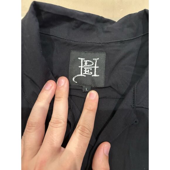 Ed Hardy Camp Shirt Mens Large Pink Flames Heart Rockabilly Button Up Camp Shirt - Picture 4 of 8